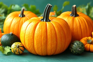 Wall Mural - thanksgiving pumpkin background