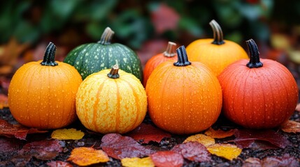 Wall Mural - thanksgiving pumpkin background