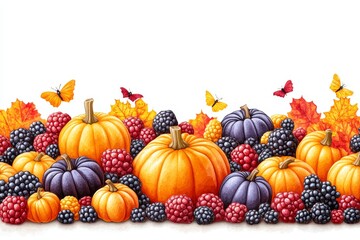 Wall Mural - thanksgiving pumpkin background