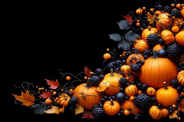 Wall Mural - thanksgiving pumpkin background