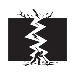 Wall Mural - Crack in ground concept icon. Vector illustration.