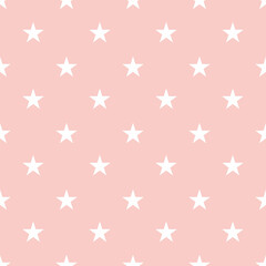 Wall Mural - Star Pattern Seamless and timeless baby pink