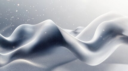 Wall Mural - Abstract waves with soft textures and light effects, creating a serene atmosphere.