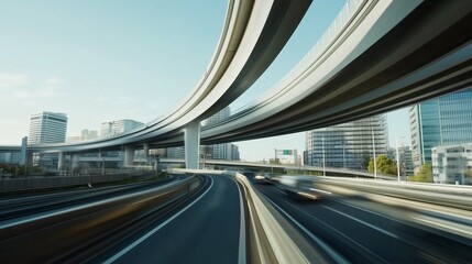 Highway overpass motion road perspective traffic blurred motion transportation