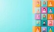 © patpongstock - Colorful grid of diverse avatars representing individuals. Ideal for concepts related to teamwork, community, and digital communication.
