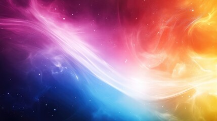 Poster - A vivid swirl of multicolored hues creates a captivating cosmic atmosphere