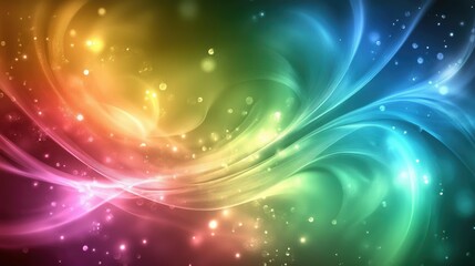 Fototapete - Vibrant color swirls create a mesmerizing abstract background with glowing details