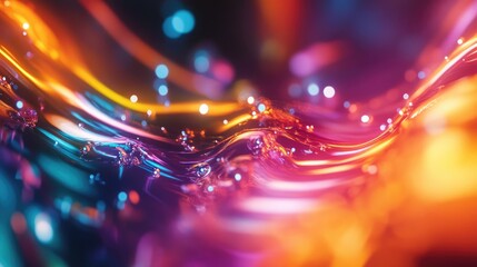 Poster - Vibrant colors blend in an energetic, flowing abstract design full of movement