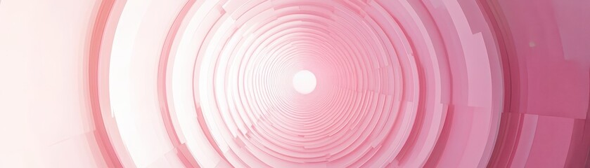 Wall Mural - Abstract Pink Circular Tunnel with White Light