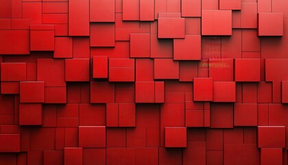 Poster - Abstract Red Square Pattern with Slight Texture