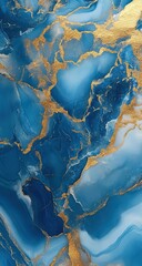  Abstract Blue and Gold Marble