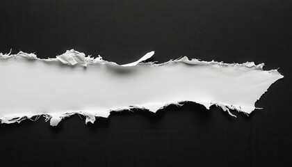 Poster - White Ripped Paper Over Black Background