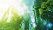 © Boomanoid - Futuristic green cityscape with tree and network