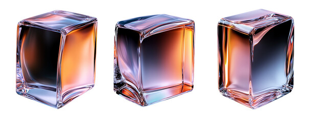 Aufkleber - Translucent glass blocks with chromatic reflections create stunning visual effect against black background, showcasing vibrant colors and smooth surfaces. png transparent background