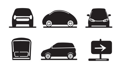 Wall Mural - Car parking sign. Car parking vector icons. Parking and traffic signs isolated

