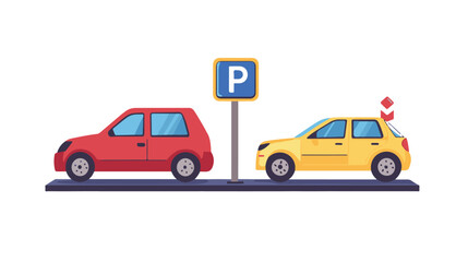 Wall Mural - Car parking sign. Car parking vector icons. Parking and traffic signs isolated

