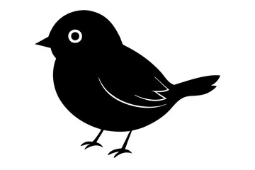 Poster - Cute Bird Black Silhouette vector art