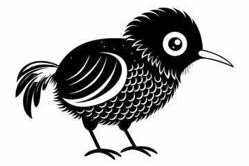 Sticker - Cute pan kauri bird silhouette vector art