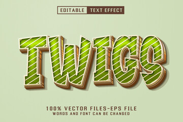 Poster - Twigs 3d Text - Editable Text Effect