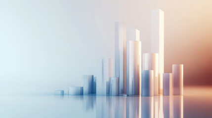 colorful 3d bar graphs with data charts, representing business analytics, statistics, financial grow