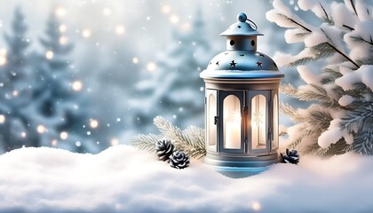 Stunning Christmas lanterns shine in snow, featuring diverse design elements and unique style