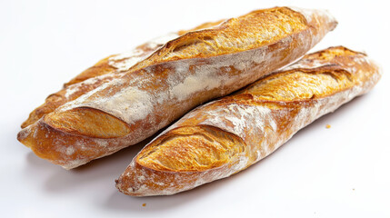 French baguette isolated on white background : Generative AI