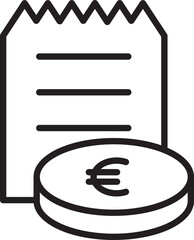 Canvas Print - Euro Money Bill and Coin Icon