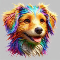 Wall Mural - dog with colorful fur