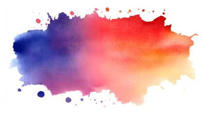 Poster - Vibrant Watercolor Splash in Blue and Red Hues