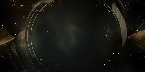 Poster - Dark circular design with shimmering lights and particles