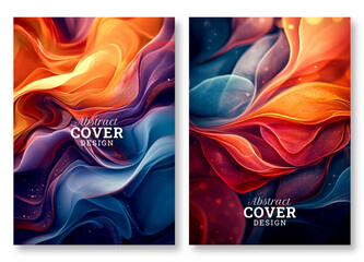 abstract colorful swirl art design brochure cover template design, luxury invitation card background