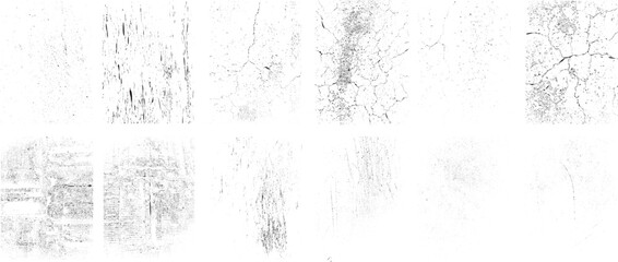 Grunge textures set. Collection of vector, distress, textures .Simply Place grungy textured overlay over any Object to Create grunge ,dirty effect .Various distressed texture for your design. 