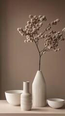 Poster - A white vase with some flowers in it