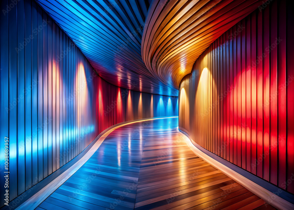 Abstract neon lights Long tunnel background with pink and blue laser ...
