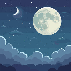 night sky with moon