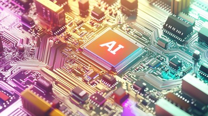 Poster - Vibrant Microchip with AI Technology at its Core