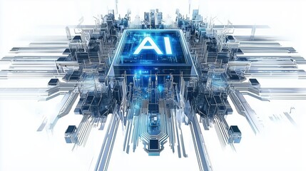 Poster - Futuristic CPU Design with AI Technology