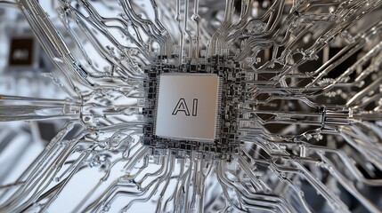 Poster - Advanced Microchip Close-Up for Technology Presentation