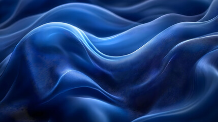 Abstract Blue Wavy Background 3D Render