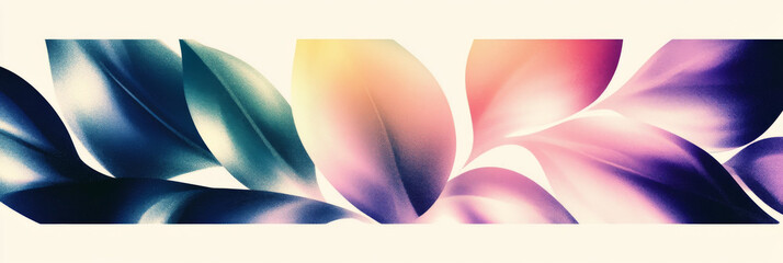 Canvas Print - Abstract leaves in a vibrant color gradient.