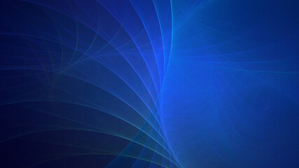 Poster - 3d manual rendering abstract blue fractal light background. its not ai generatd illustration.