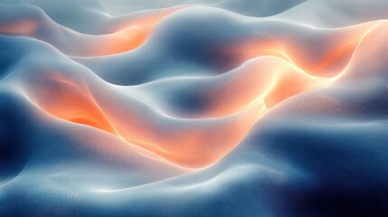 Sticker - Abstract waves of soft colors with glowing highlights.