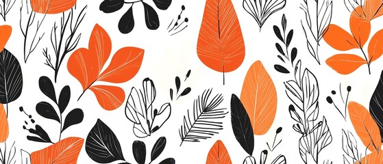 Colorful leaf pattern, white isolate background