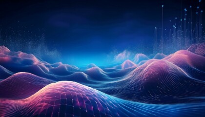 Aufkleber - Beautiful futuristic abstract wave technology background with blue light digital effect corporate concept. Technology Wave abstract background, blue abstract background