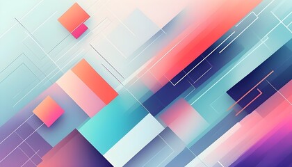 Wall Mural - Trendy Pastel Gradient Abstract Geometric Background for Creative Projects and Visual Presentations