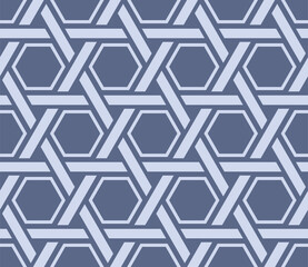 Wall Mural - Japanese Hexagon Weave Vector Seamless Pattern