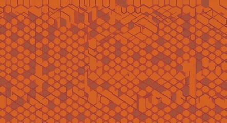 Wall Mural - Orange hexagonal grid abstract background design