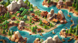 © arnanda - Harbor Map isometric game 3D