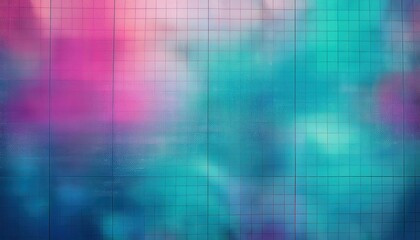 Poster - Vibrant Gradient Grid: Abstract Pink and Blue Ombre Background with Intersecting Black Lines Forming a Geometric Pattern on a Textured Surface