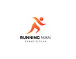 © anwarsai - Running marathon trail run logo vector graphic illustration. Running man sport athletic logo design template